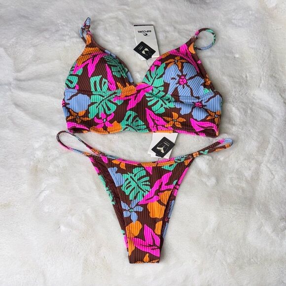 Rip Curl Sun To Sea Long Line Crop, Sun To Sea Skimpy Coverage Bottom SMALL - Picture 5 of 12